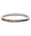 3.00 mm Princess Cut Rainbow with Natural Diamond Tennis Bracelet