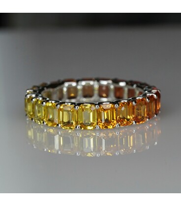 Emerald Cut Eternity Ring (Tequila Sunrise 4 x 3)