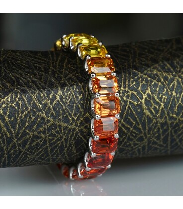 Emerald Cut Eternity Ring (Tequila Sunrise 4 x 3)