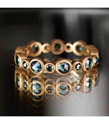 ‘Blue Diamond Rose Cut’ Stacker Ring