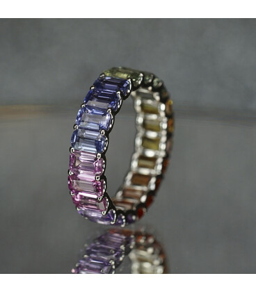 Emerald Cut Eternity Ring (Rainbow 5 x 3)