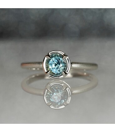 Teal Sapphire Single Stone Rings