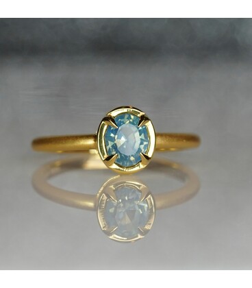 Teal Sapphire Single Stone Rings