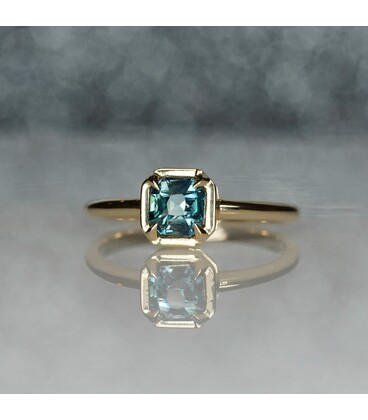 Teal Sapphire Single Stone Rings