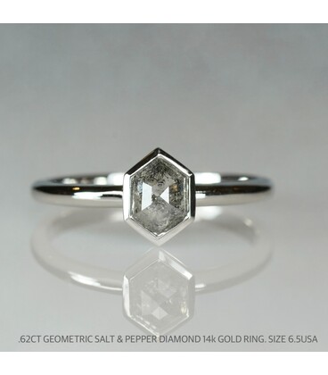 Salt & Pepper Diamond Bezel Rings