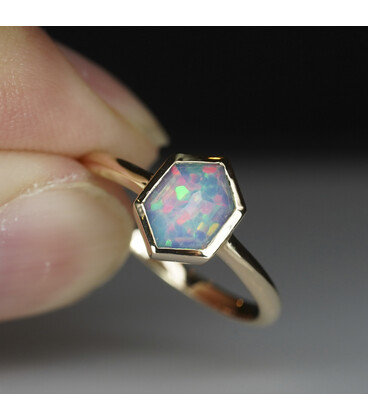 Rupee Rose Cut Opal Ring