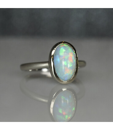Rose Cut Opal Ring