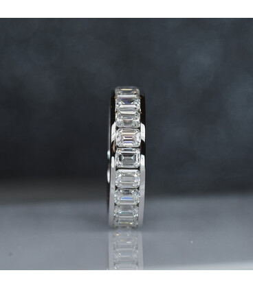 Emerald Cut Eternity Ring (Moissanite)
