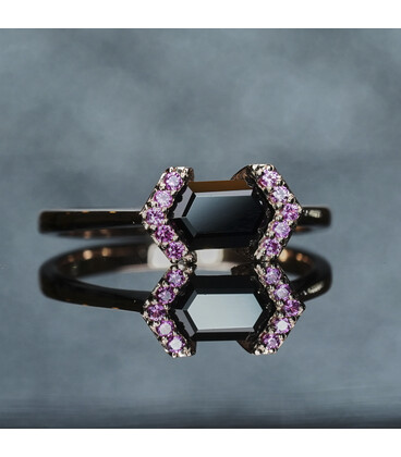 BlackPink 'Black Spinel & Pink Sapphire' Ring