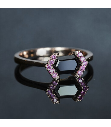 BlackPink 'Black Spinel & Pink Sapphire' Ring