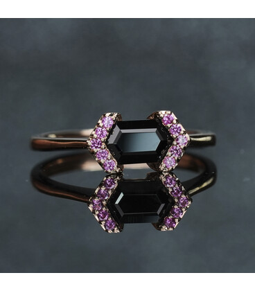 BlackPink 'Black Spinel & Pink Sapphire' Ring