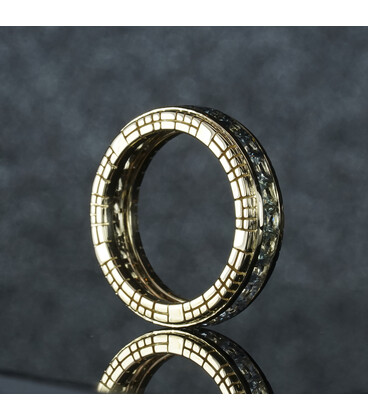 'Aztec Stone' Ombre Green Sapphire Ring