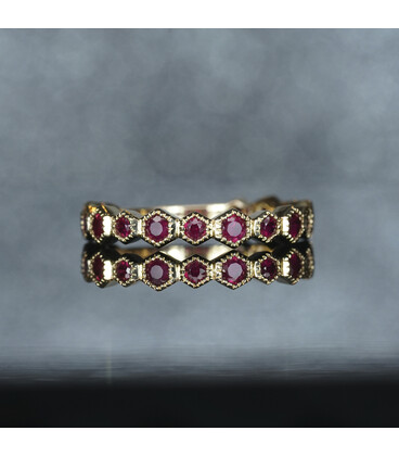 'Eterna-Hex' Ruby Stacker Eternity Ring