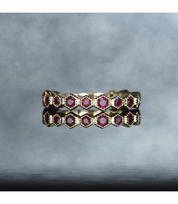 'Eterna-Hex' Ruby Stacker Eternity Ring