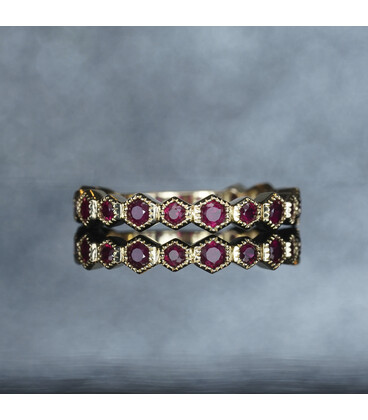 'Eterna-Hex' Ruby Stacker Eternity Ring