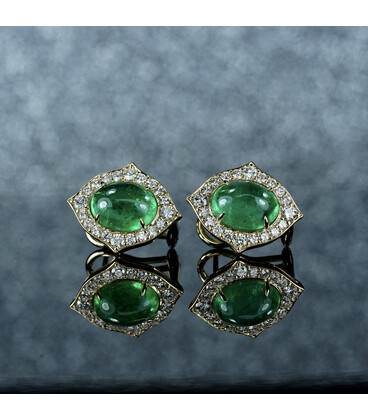 Emerald / Diamond Earrings