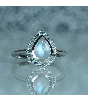 Rainbow Moonstone Ring